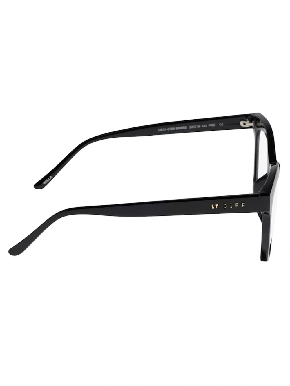 DIFF Willa Bluelight Glasses Black Frame Blue Light Lens Square NWT